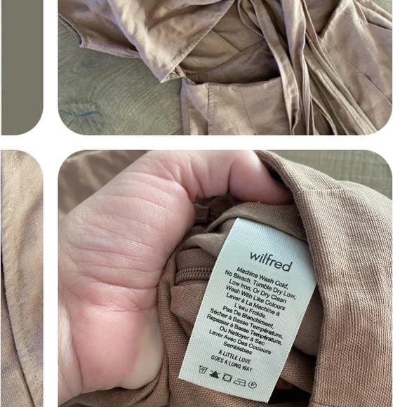 wilfred aritzia brax cutout tie wrap crop wide leg jumpsuit 0 xs x-small - Picture 6 of 6